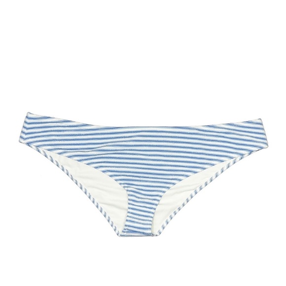 NWT J. Crew Blue Striped Textured Jacquard Cheeky Bikini Bottoms - Picture 1 of 4